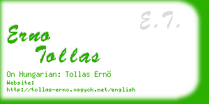erno tollas business card