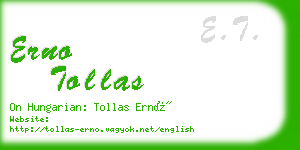 erno tollas business card